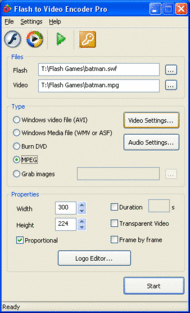 Flash to Video Encoder PRO screenshot